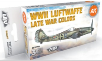 AK Interactive 11718 Air Series: WWII Luftwaffe Late War Aircraft 3G Acrylic Paint Set (6 Colors) 17ml Bottles
