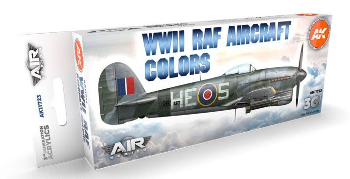 AK Interactive 11723 Air Series: WWII RAF Aircraft 3G Acrylic Paint Set (8 Colors) 17ml Bottles