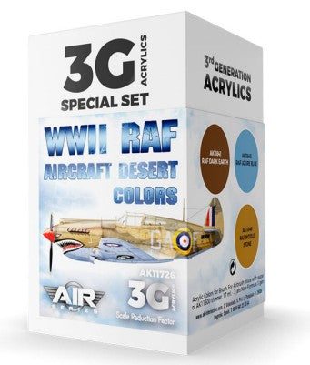 AK Interactive 11726 Air Series: WWII RAF Aircraft Desert 3G Acrylic Paint Set (3 Colors) 17ml Bottles