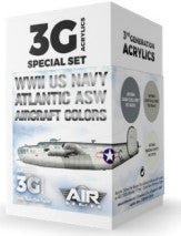 AK Interactive 11731 Air Series: WWII USN Atlantic ASW Aircraft 3G Acrylic Paint Set (3 Colors) 17ml Bottles