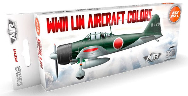 AK Interactive 11737 Air Series: WWII IJN Aircraft 3G Acrylic Paint Set (8 Colors) 17ml Bottles