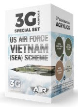AK Interactive 11748 Air Series: US Air Force Vietnam (Sea) Scheme Aircraft 3G Acrylic Paint Set (4 Colors) 17ml Bottles