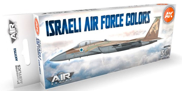 AK Interactive 11752 Air Series: Israeli Air Force Aircraft 3G Acrylic Paint Set (8 Colors) 17ml Bottles