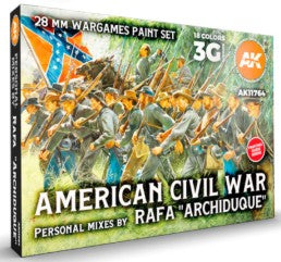 AK Interactive 11764 American Civil War Gaming 3G Acrylic Paint Set (18 Colors) 17ml Bottles