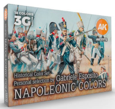 AK Interactive 11772 Historical Napoleonic Figures 3G Acrylic Paint Set (18 Colors) 17ml Bottles