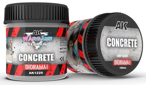AK Interactive 1229 Wargame Terrain: Concrete Texture Acrylic 100ml Bottle