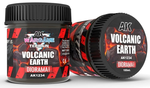 AK Interactive 1234 Wargame Terrain: Volcanic Earth Texture Acrylic 100ml Bottle
