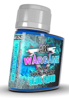 AK Interactive 1243 Wargame: Blue Fluorescent Liquid Pigment Enamel 35ml Bottle