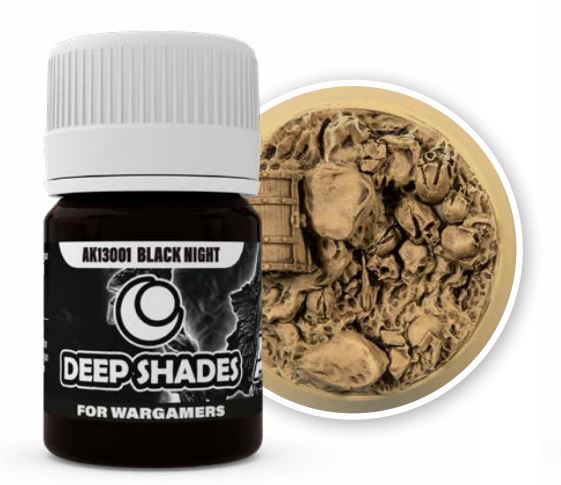 AK Interactive 13001 Deep Shades for Wargamers: Black Night Acrylic 30ml Bottle