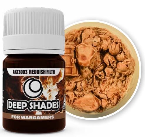 AK Interactive 13003 Deep Shades for Wargamers: Reddish Filth Acrylic 30ml Bottle