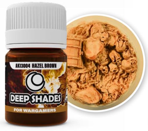 AK Interactive 13004 Deep Shades for Wargamers: Hazel Brown Acrylic 30ml Bottle