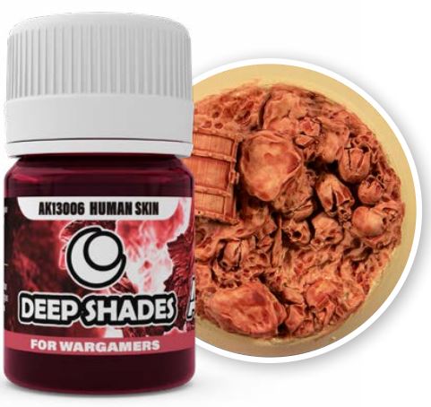 AK Interactive 13006 Deep Shades for Wargamers: Human Skin Acrylic 30ml Bottle