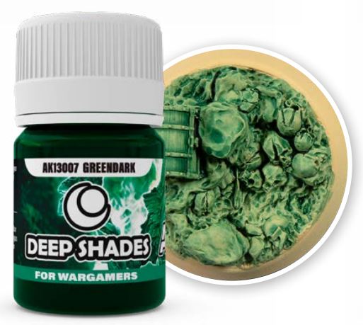 AK Interactive 13007 Deep Shades for Wargamers: Greendark Acrylic 30ml Bottle