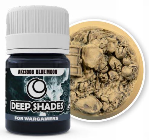 AK Interactive 13008 Deep Shades for Wargamers: Blue Moon Acrylic 30ml Bottle