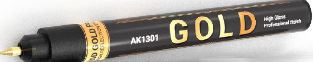 AK Interactive 1301 Metallic Liquid Marker Gold 1mm