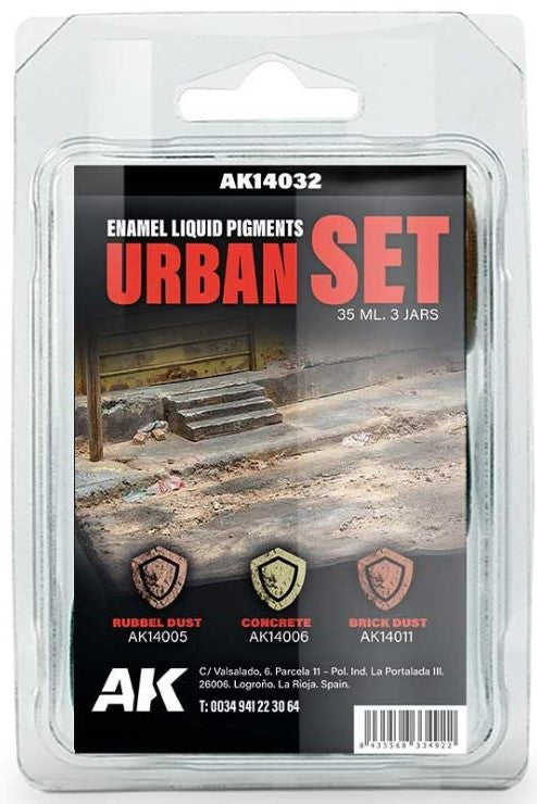 AK Interactive 14032 Urban Liquid Pigment Enamel Set (14005, 14006, 14011)