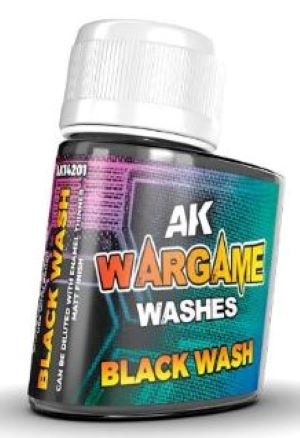 AK Interactive 14201 Wargame: Black Wash Enamel 35ml Bottle