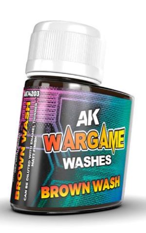 AK Interactive 14203 Wargame: Brown Wash Enamel 35ml Bottle