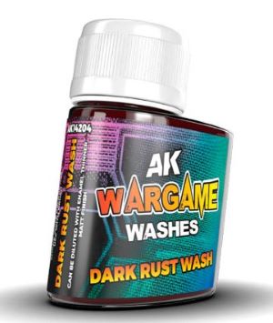 AK Interactive 14204 Wargame: Dark Rust Wash Enamel 35ml Bottle