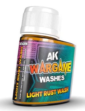 AK Interactive 14206 Wargame: Light Rust Wash Enamel 35ml Bottle