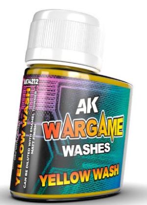 AK Interactive 14212 Wargame: Yellow Wash Enamel 35ml Bottle