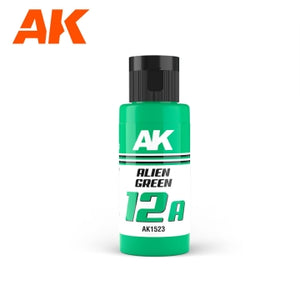 AK Interactive 1523 Dual Exo: 12A Alien Green Acrylic Paint 60ml Bottle