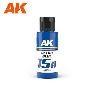 AK Interactive 1529 Dual Exo: 15A Ultra Blue Acrylic Paint 60ml Bottle