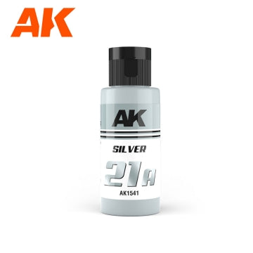 AK Interactive 1541 Dual Exo: 21A Silver Acrylic Paint 60ml Bottle