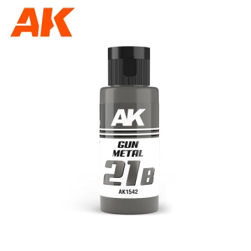 AK Interactive 1542 Dual Exo: 21B Gun Metal Acrylic Paint 60ml Bottle