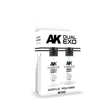 AK Interactive 1543 Dual Exo: Xtreme White & Robot White Acrylic Paint Set 60ml Bottles