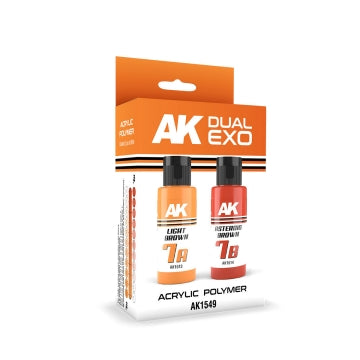 AK Interactive 1549 Dual Exo: Light Brown & Asteroid Brown Acrylic Paint Set 60ml Bottles