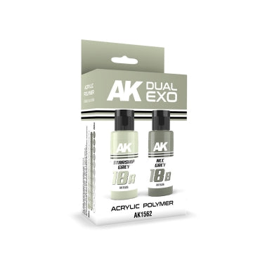 AK Interactive 1562 Dual Exo: Starship Grey & NCC Grey Acrylic Paint Set 60ml Bottles