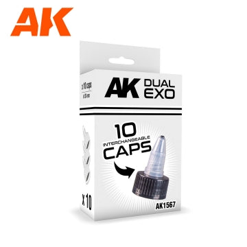 AK Interactive 1567 Dual Exo: Interchangeable Conical Shaped Caps 24mm Diameter (10)