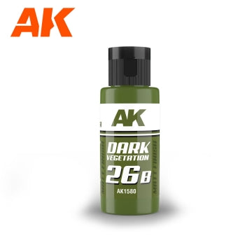 AK Interactive 1580 Dual Exo Scenery: 26B Dark Vegetation Acrylic Paint 60ml Bottle