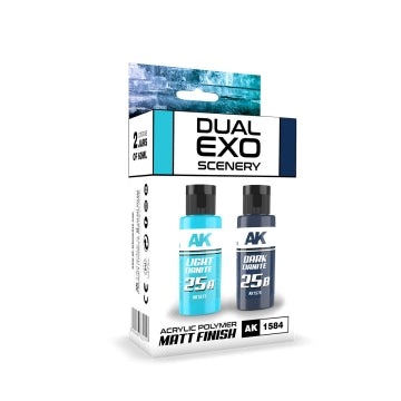 AK Interactive 1584 Dual Exo Scenery: Light Cianite & Dark Cianite Acrylic Paint Set 60ml Bottles