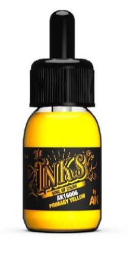 AK Interactive 16006 Inks: Primary Yellow Acrylic 30ml Bottle