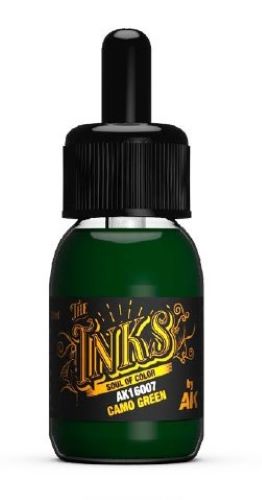 AK Interactive 16007 Inks: Camo Green Acrylic 30ml Bottle