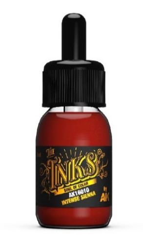 AK Interactive 16010 Inks: Intense Sienna Acrylic 30ml Bottle