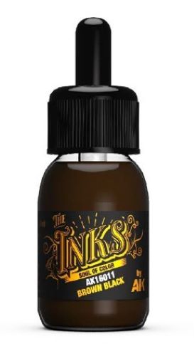 AK Interactive 16011 Inks: Brown Black Acrylic 30ml Bottle