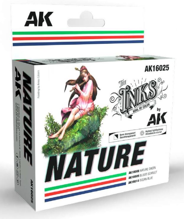 AK Interactive 16025 Inks: Nature Acrylic Set (3 Colors) 30ml Bottles