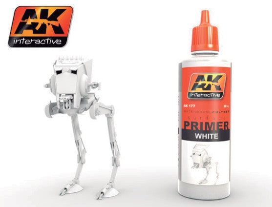 AK Interactive 177 White Acrylic Primer 60ml Bottle (D)