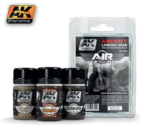 AK Interactive 2030 Air Series: Aircraft Landing Gear Weathering Enamel Set (3 Colors) 35ml Bottles 