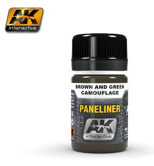 AK Interactive 2071 Air Series: Panel Liner Brown & Green Camouflage Enamel Paint 35ml Bottle