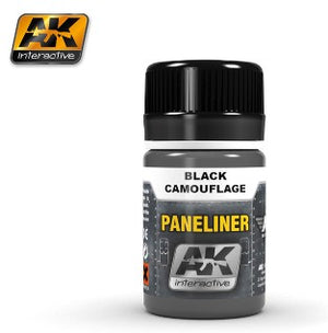 AK Interactive 2075 Air Series: Panel Liner Black Camouflage Enamel Paint 35ml Bottle