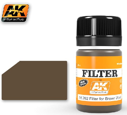 AK Interactive 262 Filter for Brown Wood Enamel Paint 35ml Bottle