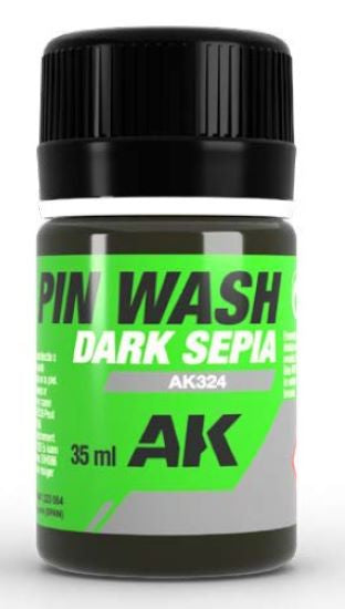 AK Interactive 324 Dark Sepia Pin Wash Enamel 35ml Bottle