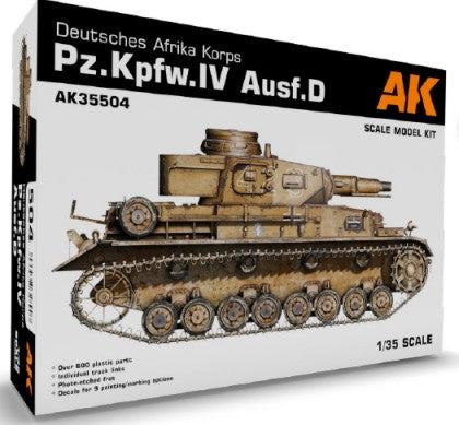 AK Interactive 35504 1/35 PzKpfw IV Ausf D DAK Tank (Plastic Kit) (D)