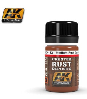 AK Interactive 4112 Medium Rust Crusted Deposits Enamel Paint 35ml Bottle
