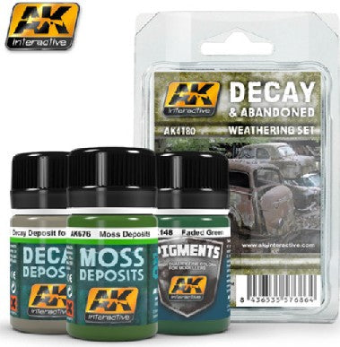 AK Interactive 4180 Decay & Abandoned Weathering Paint Set (148, 675, 676)