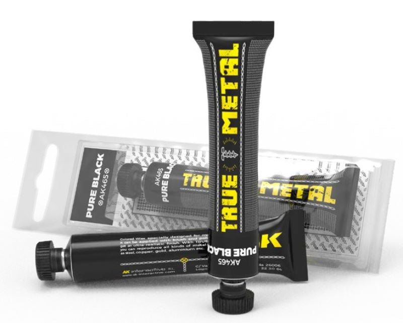 AK Interactive 465 True Metal: Pure Black Wax Paint 20ml Tube